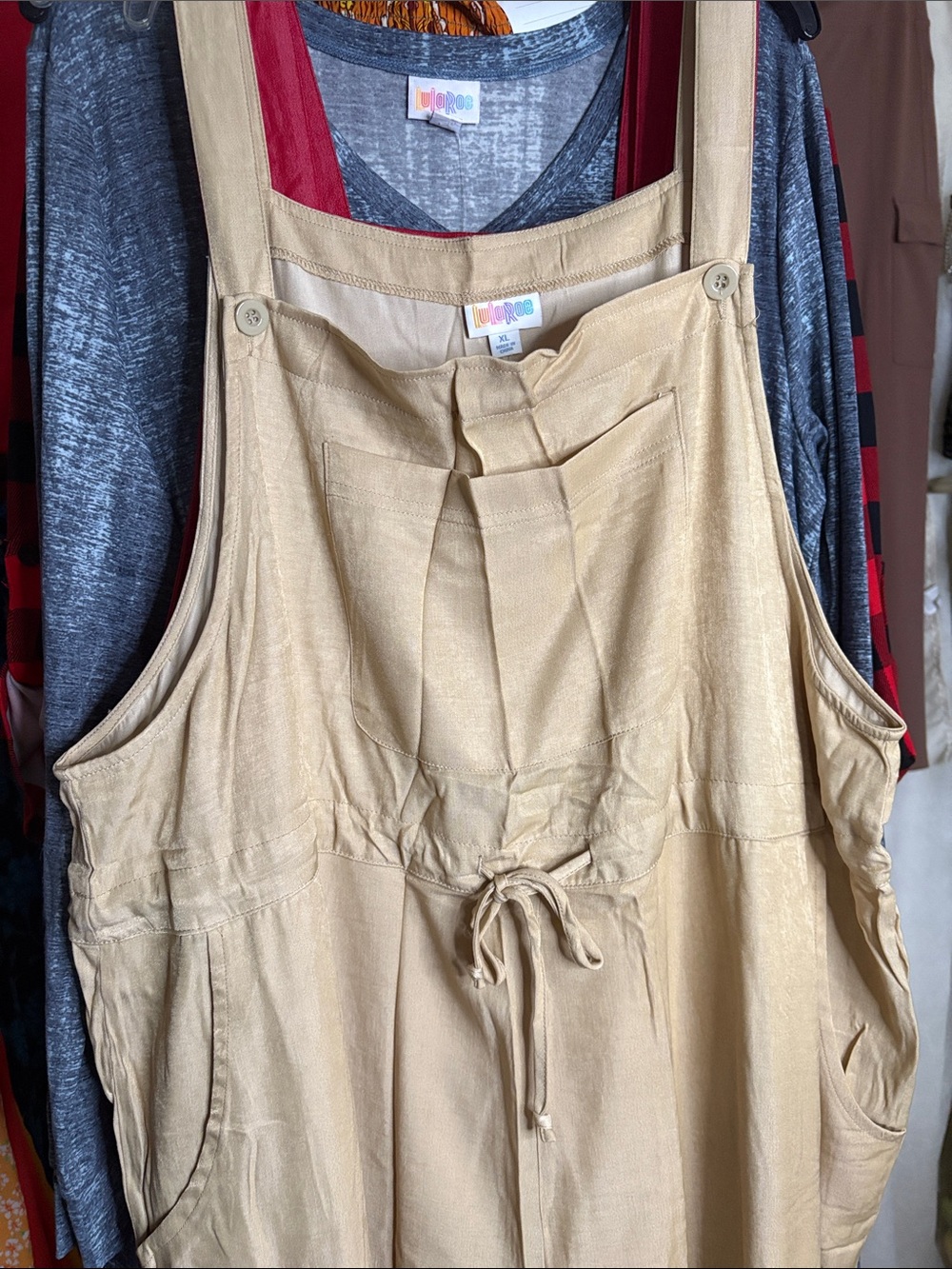 LuLaRoe Wide Leg Jumpsuit in Tan
